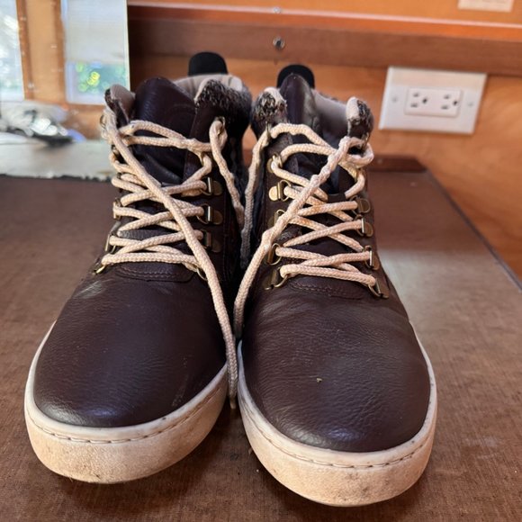 Inkkas Brown Leather Men\'s Vegan Camping Boot Size 13